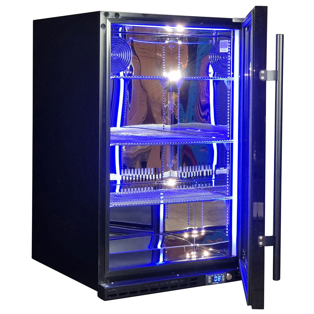 Schmick SK146R-B-HD bar fridge - glass door detail