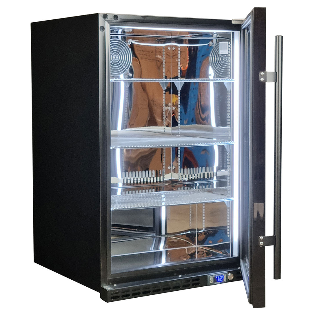 Schmick SK146R-B-HD bar fridge - glass door detail