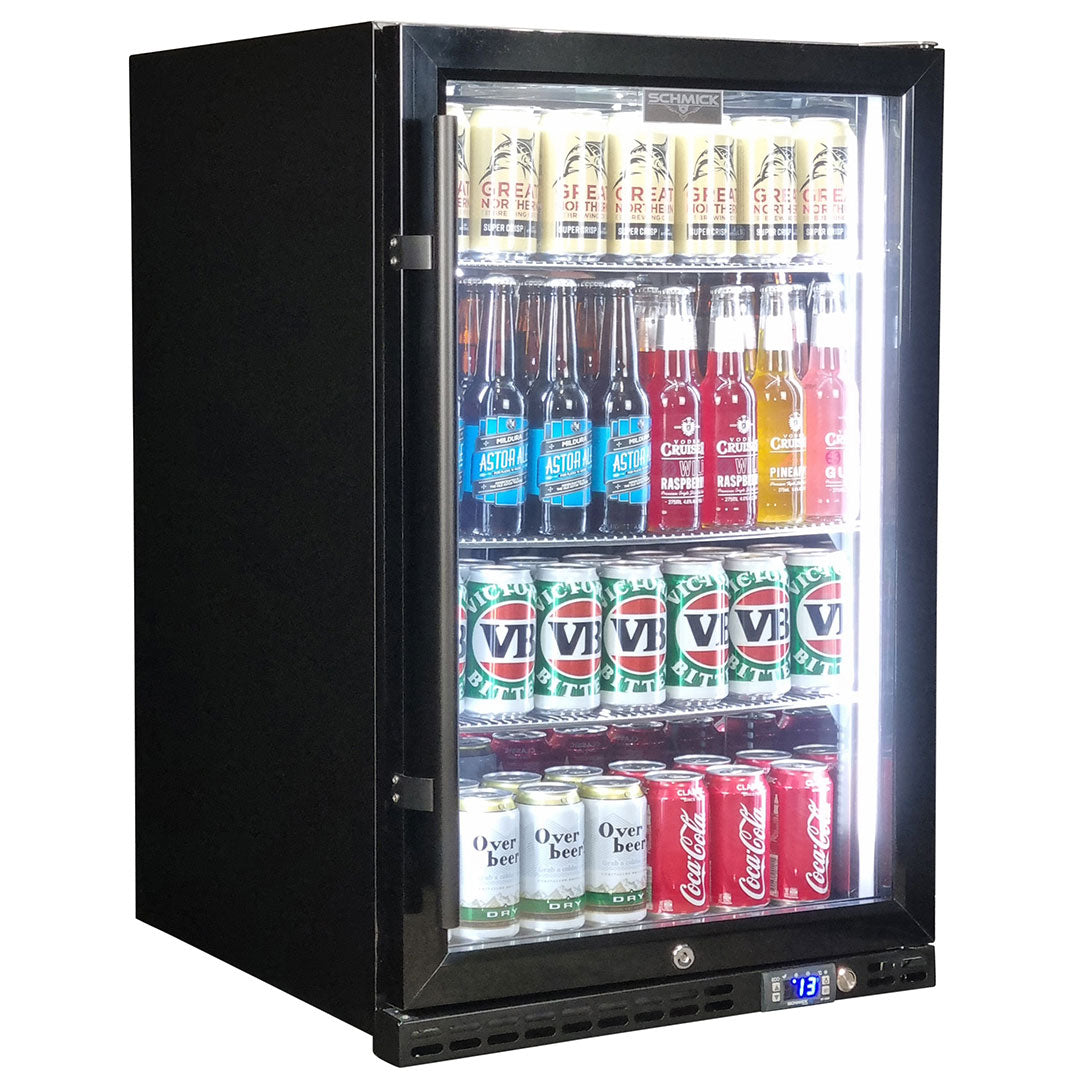 Schmick SK146R-B-HD bar fridge - glass door detail
