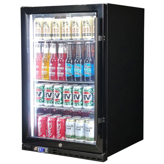 Schmick SK146L-B-HD bar fridge - glass door detail