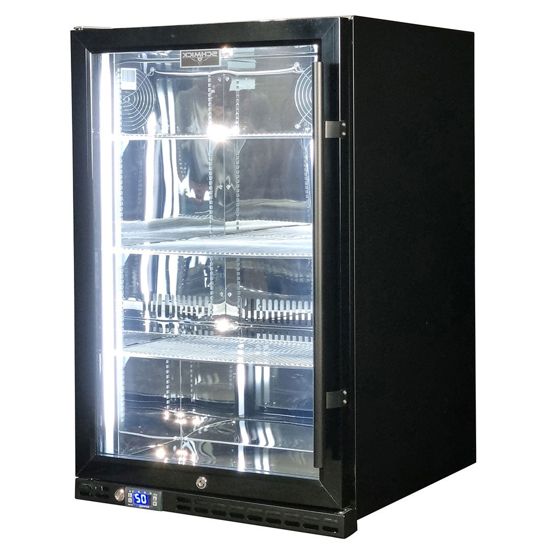 Schmick SK146L-B-HD bar fridge - glass door detail