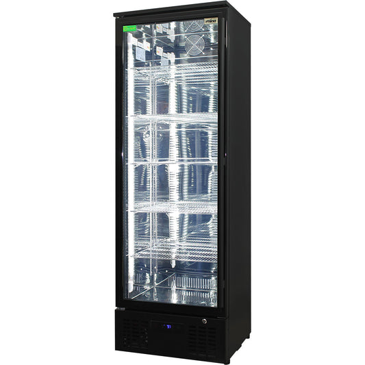 Rhino SGT1L-BS –  Black Upright Glass Door Drinks Fridge – 293 Litres