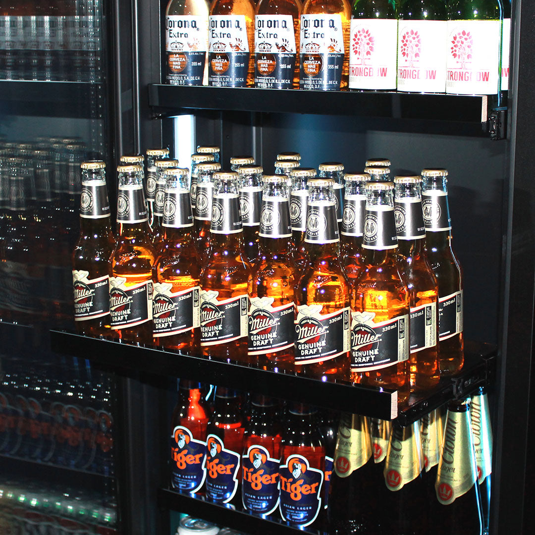 Schmick SK168RB - Upright Super Slim Depth Quiet Running Glass Front Beer Fridge With 5 x LED Colour Options