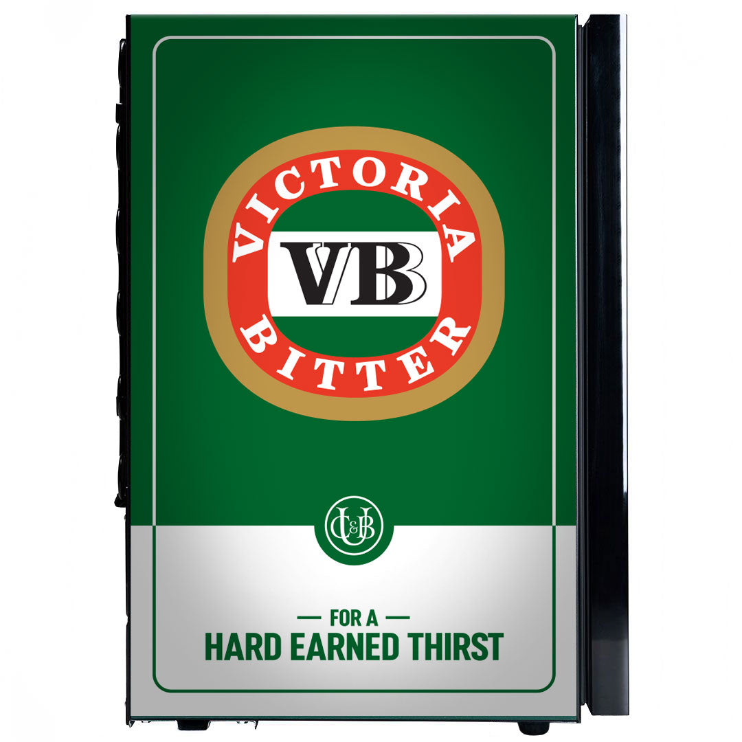 Victoria Bitter - SC70-B-VB-V2 – Original Branded Glass Door Bar Fridge with Frosted Logo – 70 Litres
