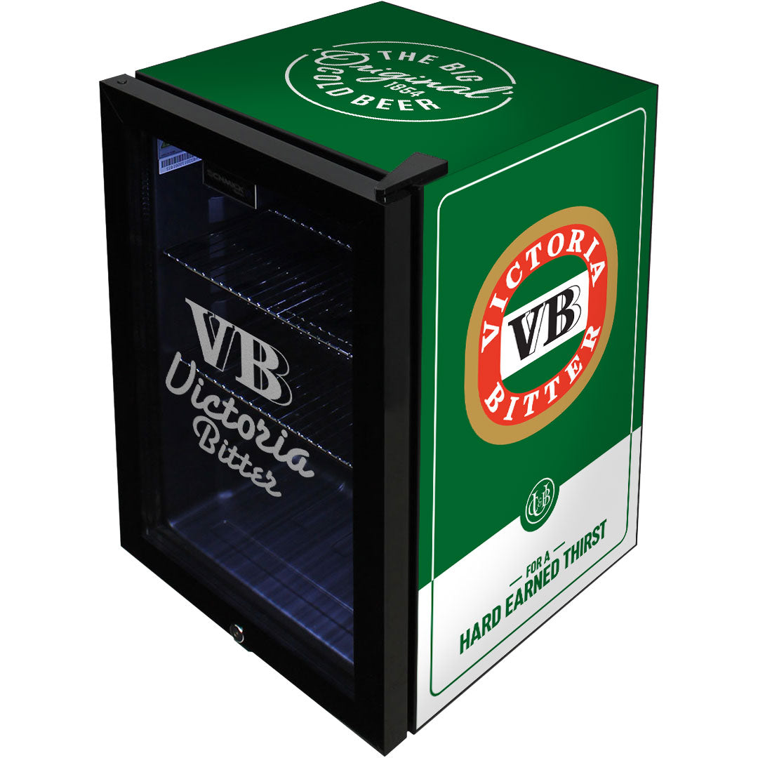 Victoria Bitter - SC70-B-VB-V2 – Original Branded Glass Door Bar Fridge with Frosted Logo – 70 Litres