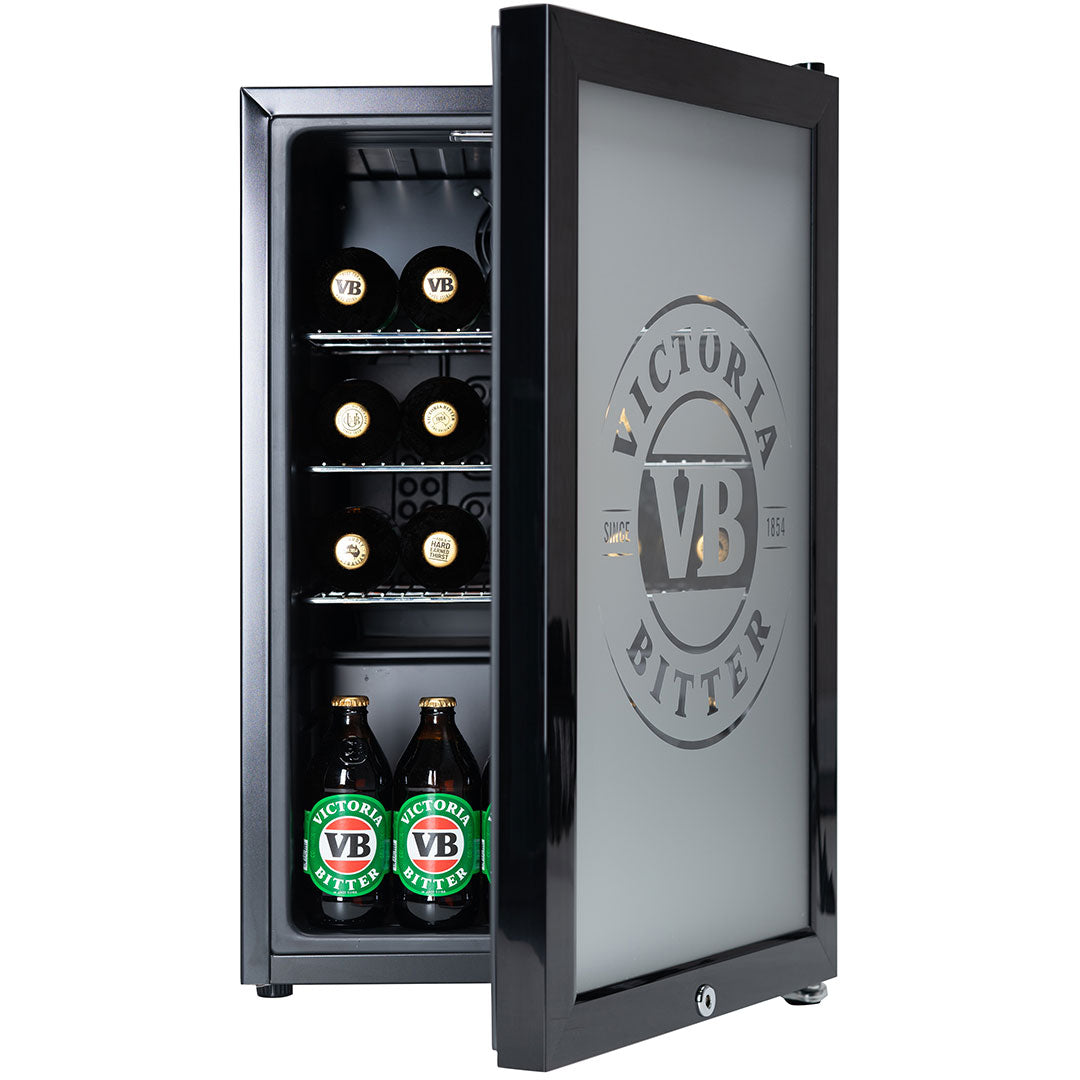 Victoria Bitter - SC70-B-VB-V1 – Branded Glass Door Bar Fridge with Frosted Logo – 70 Litres