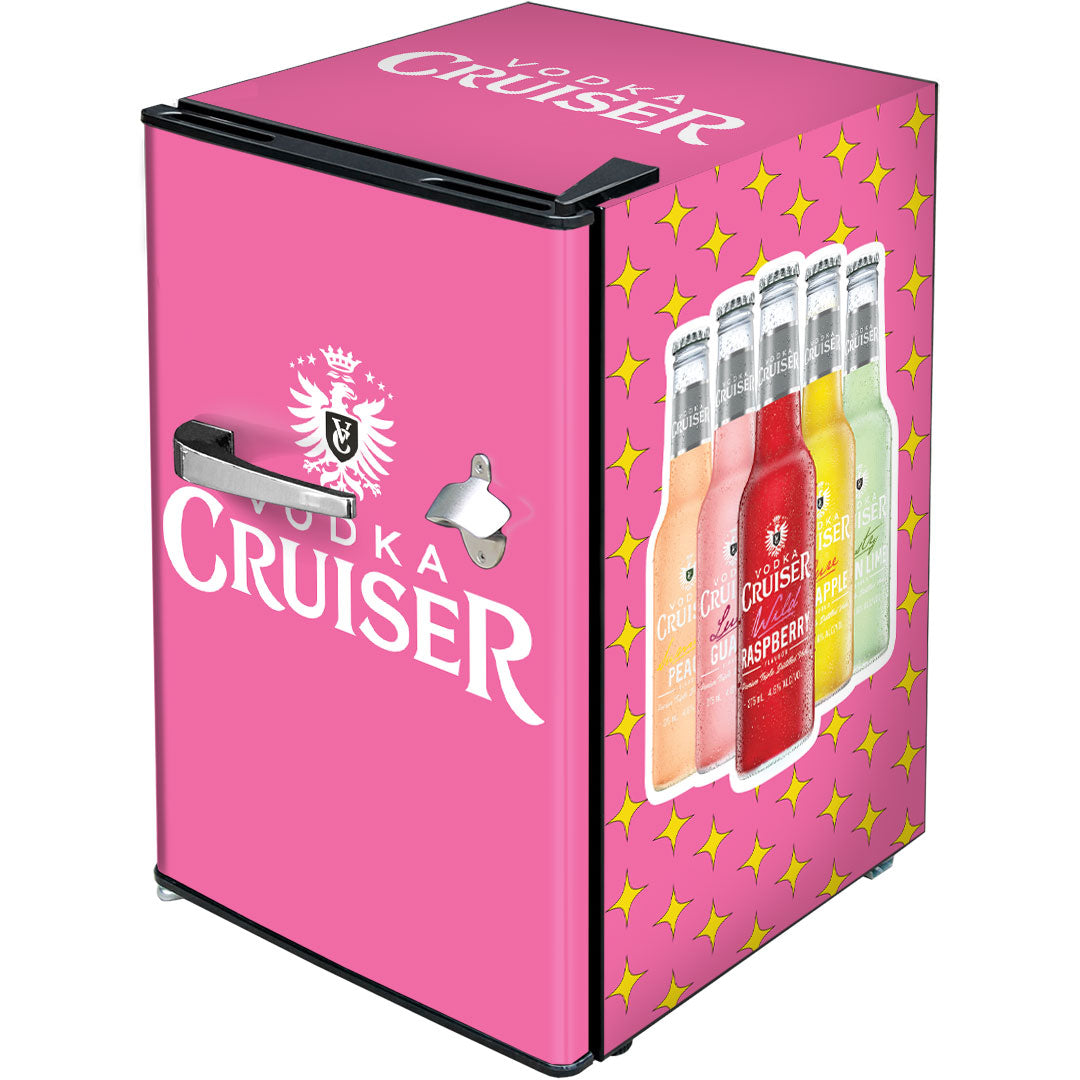 Vodka Cruiser Official Designed Mini Bar Fridge 70 Litre Schmick Brand With Opener - Model HUS-BC70B-VC