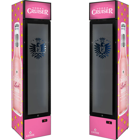 Vodka Cruiser – SS-P160-VC – Skinny Upright Glass Door Bar Fridge 160L