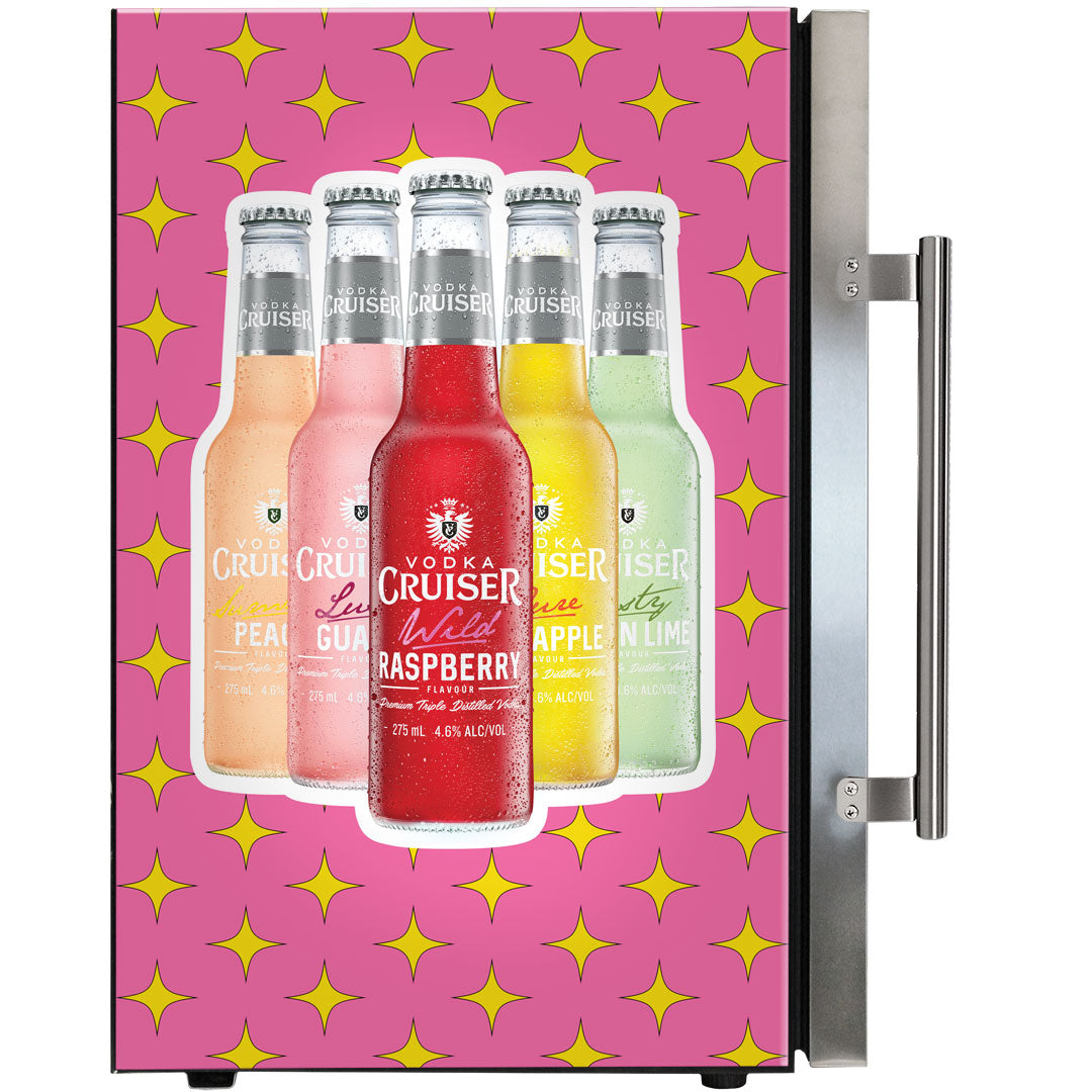 Vodka Cruiser branded bar fridge, Great gift idea! Great Entertaining Room Or Man Cave Item - Model SC70-SS-VC