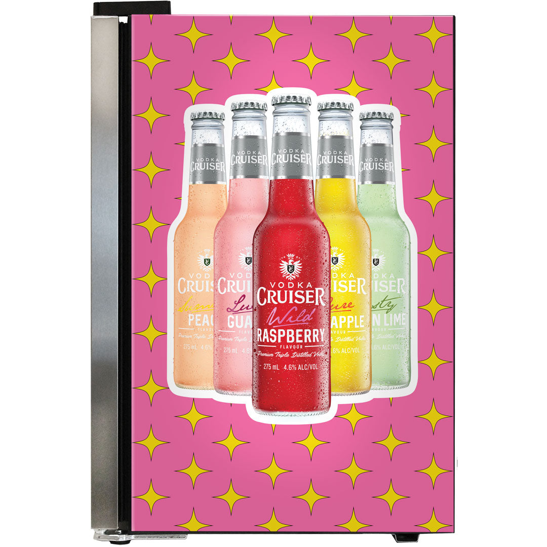 Vodka Cruiser branded bar fridge, Great gift idea! Great Entertaining Room Or Man Cave Item - Model SC70-SS-VC