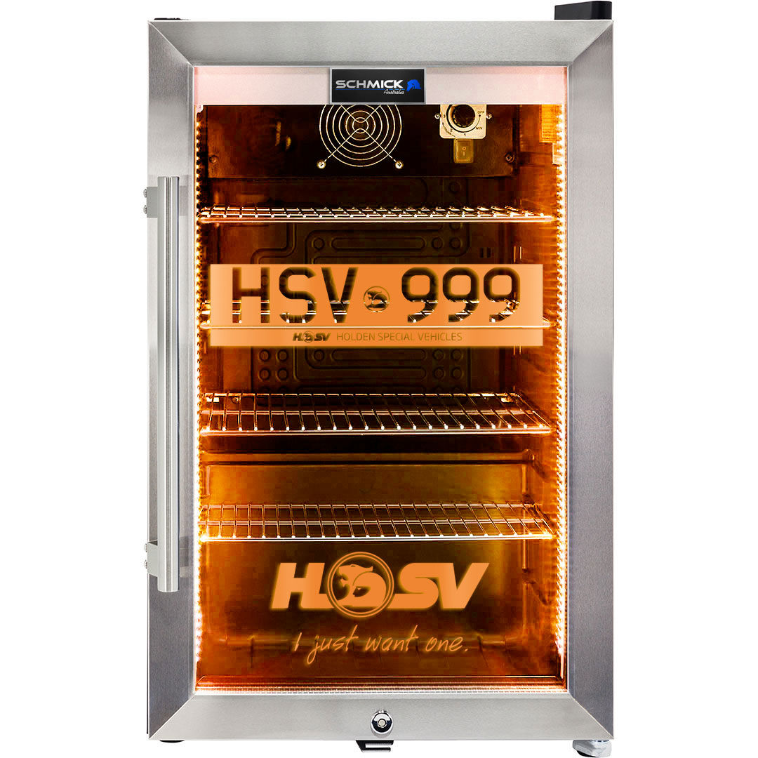 HSV GTSR W1 branded bar fridge. Add Your Own Number Plate To Door! - HUS-SC70-SS-GTSR-W1