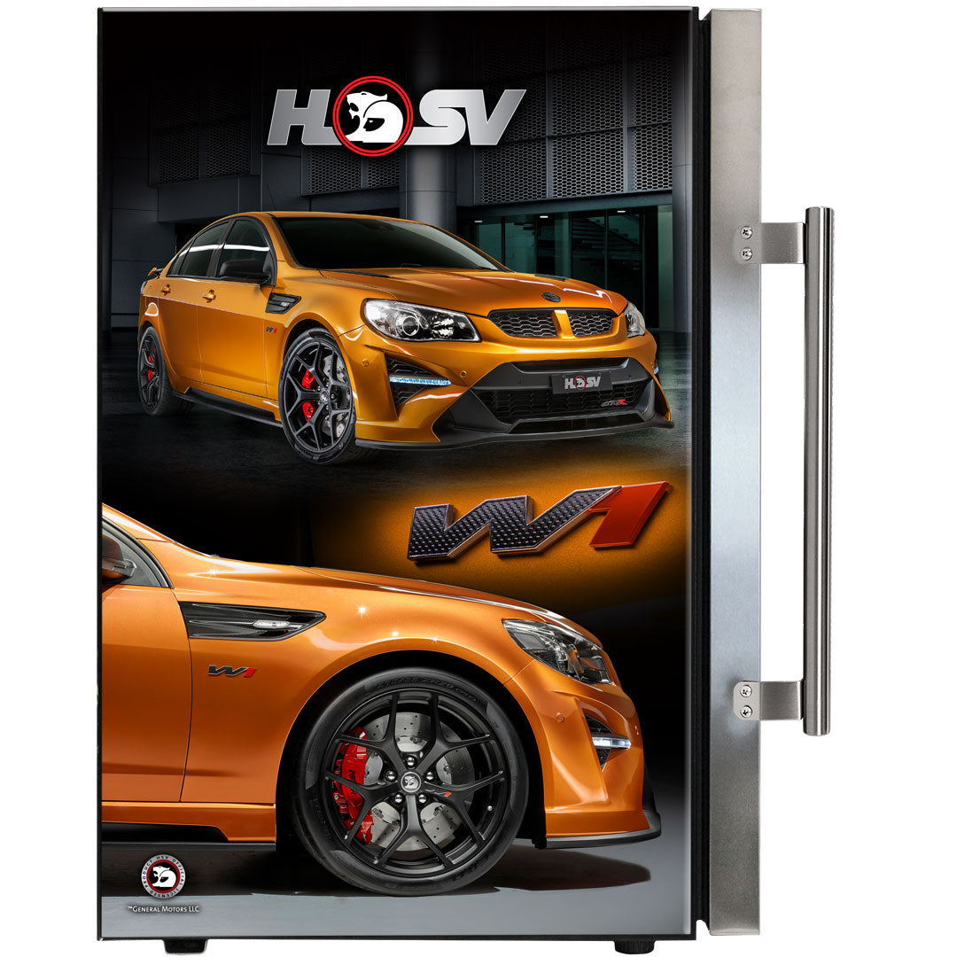 HSV GTSR W1 branded bar fridge. Add Your Own Number Plate To Door! - HUS-SC70-SS-GTSR-W1