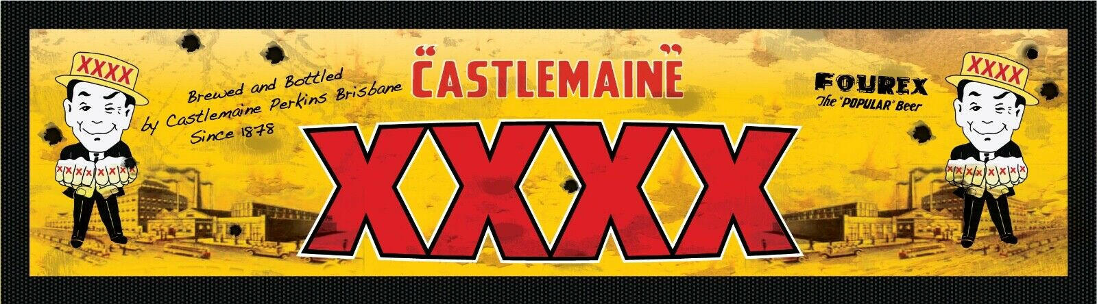 XXXX Castlemaine Premium Rubber-Backed Bar Mat Runner