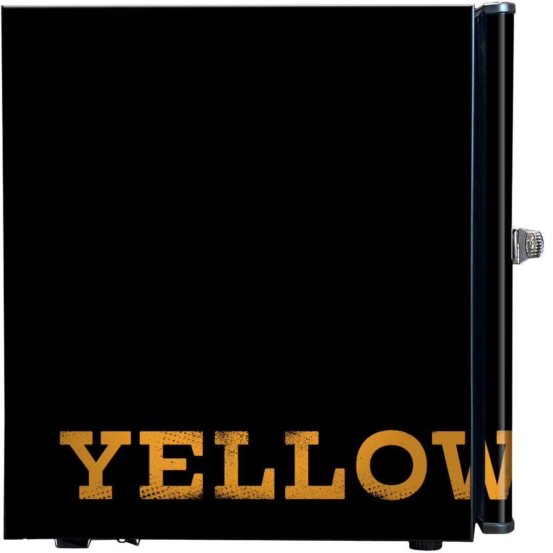 Yellowstone Retro Black Small Vintage Mini Bar Fridge 46 Litre With Opener - Model HUS-BC46B-RET-YELLOW-05