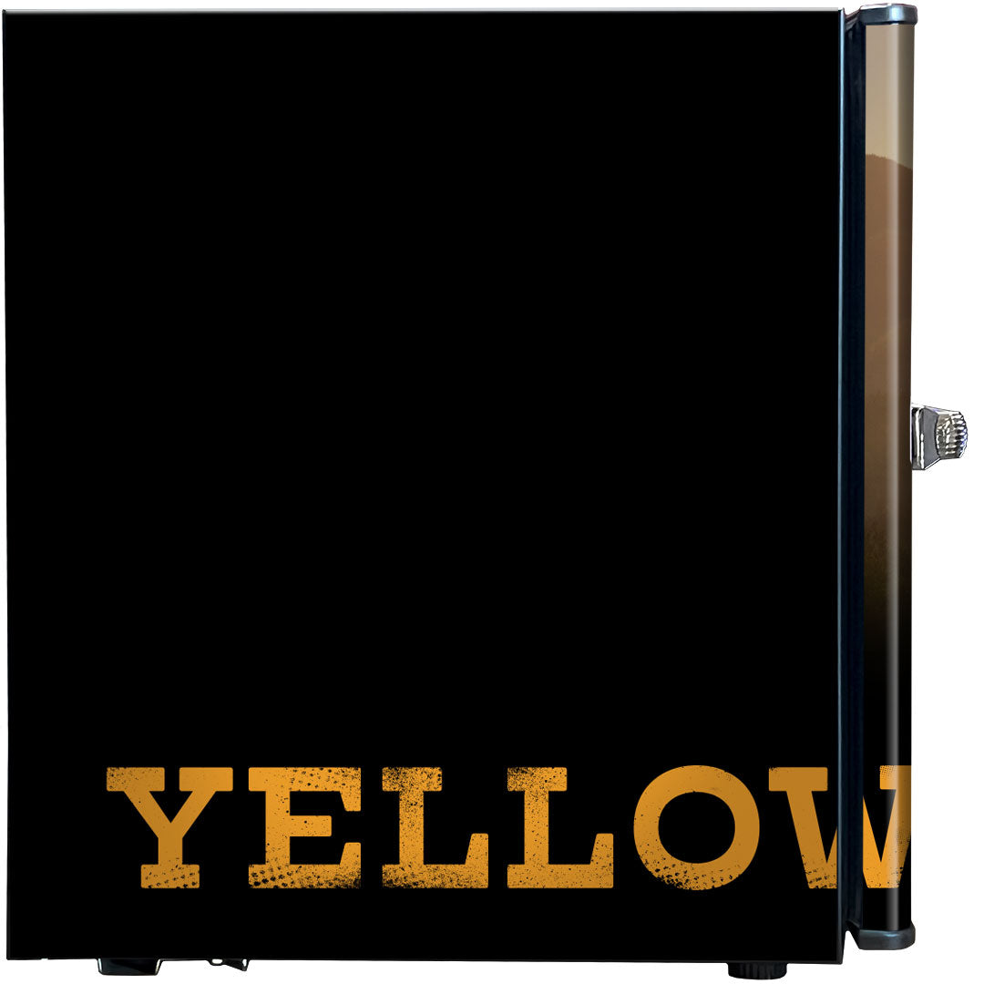 Yellowstone Retro Black Small Vintage Mini Bar Fridge 46 Litre With Opener - Model HUS-BC46B-RET-YELLOW-06