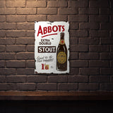 ABBOTS STOUT 600 MM X 400 MM METAL SIGN