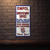 AMPOL DRIVEWAY SERVICE 810 X 380 MM METAL SIGN