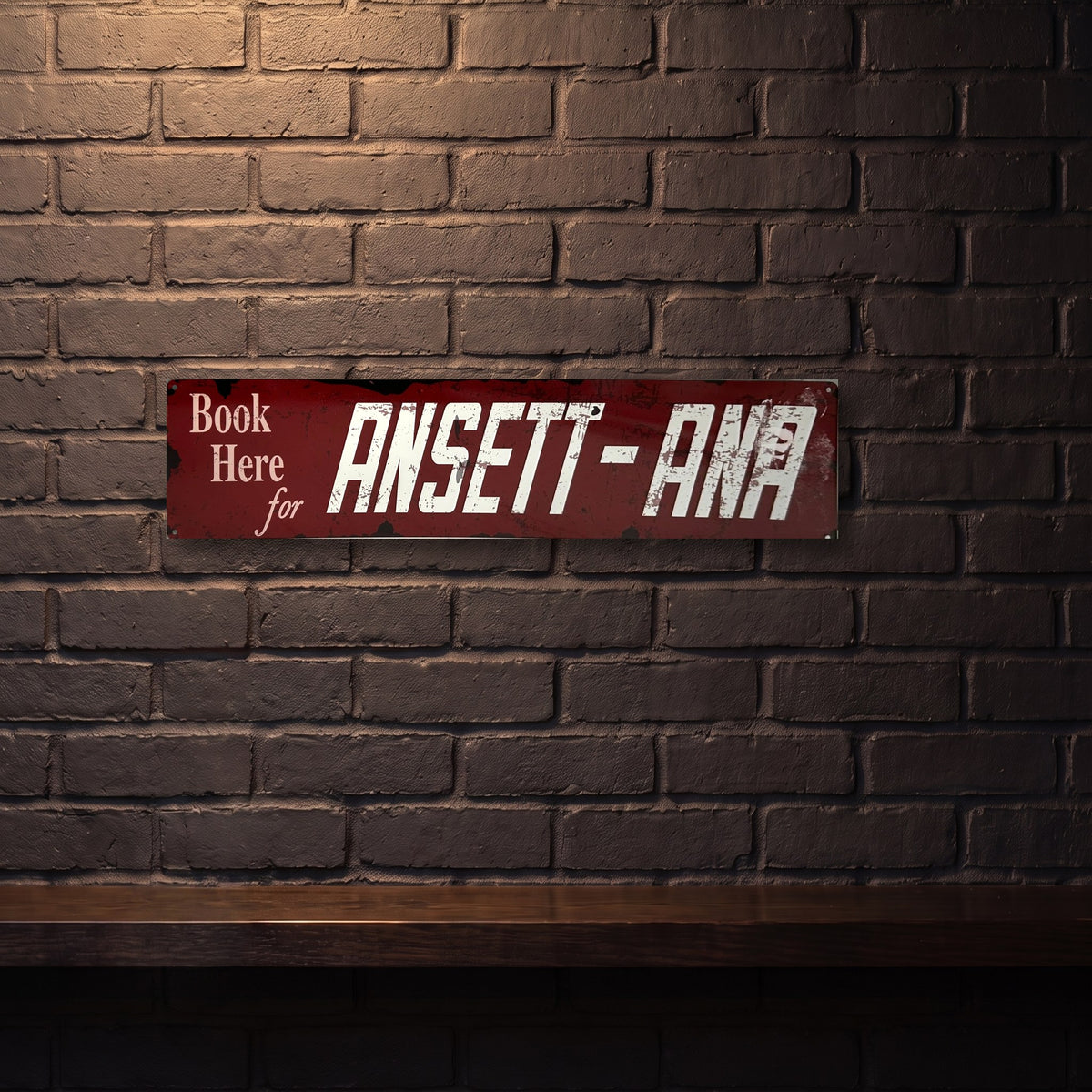 ANSETT ANA 800 X 200 MM METAL SIGN