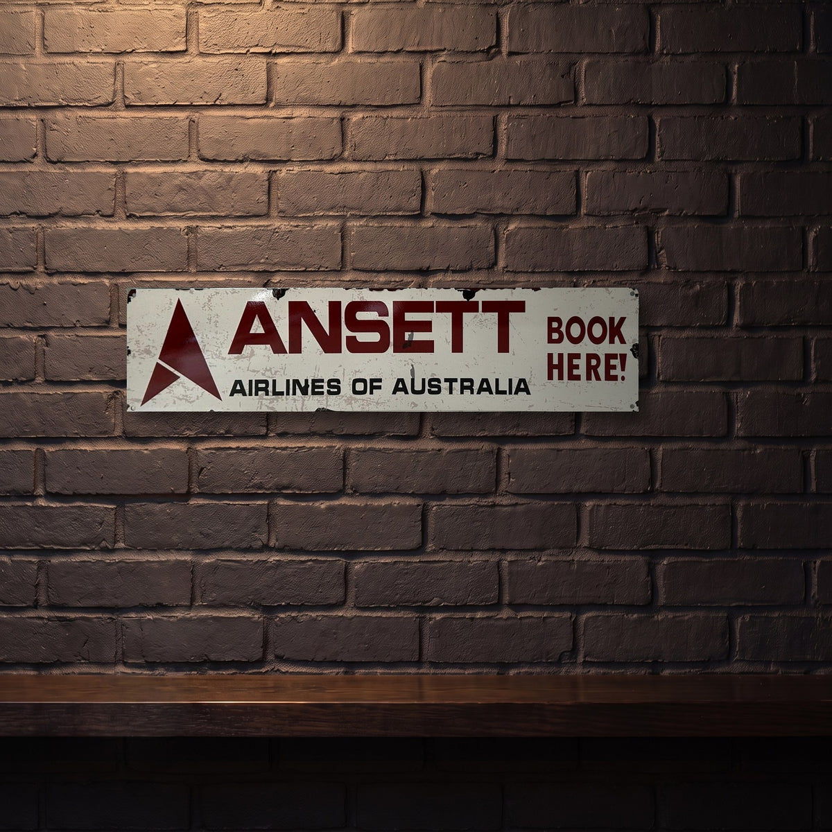 ANSETT 800 X 200 MM METAL SIGN