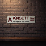 ANSETT 800 X 200 MM METAL SIGN