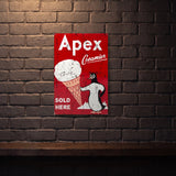 APEX ICE CREAM VINTAGE ADVERTISING 600 MM X 400 MM METAL SIGN