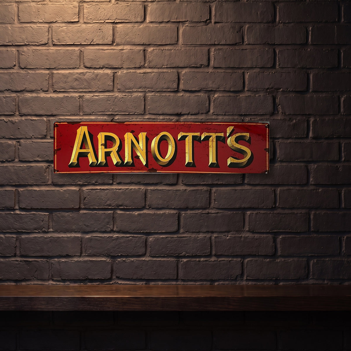 ARNOTTS BISCUITS 800 X 200 MM METAL SIGN