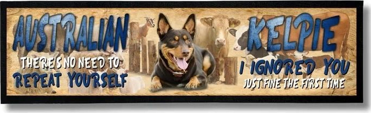 Australian Kelpies Premium Rubber-Backed Bar Mat Runner