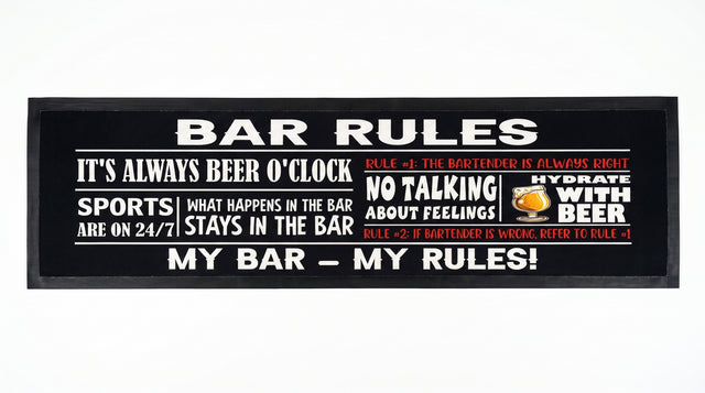 Bar Rules Premium Rubber-Backed Bar Mat Runner