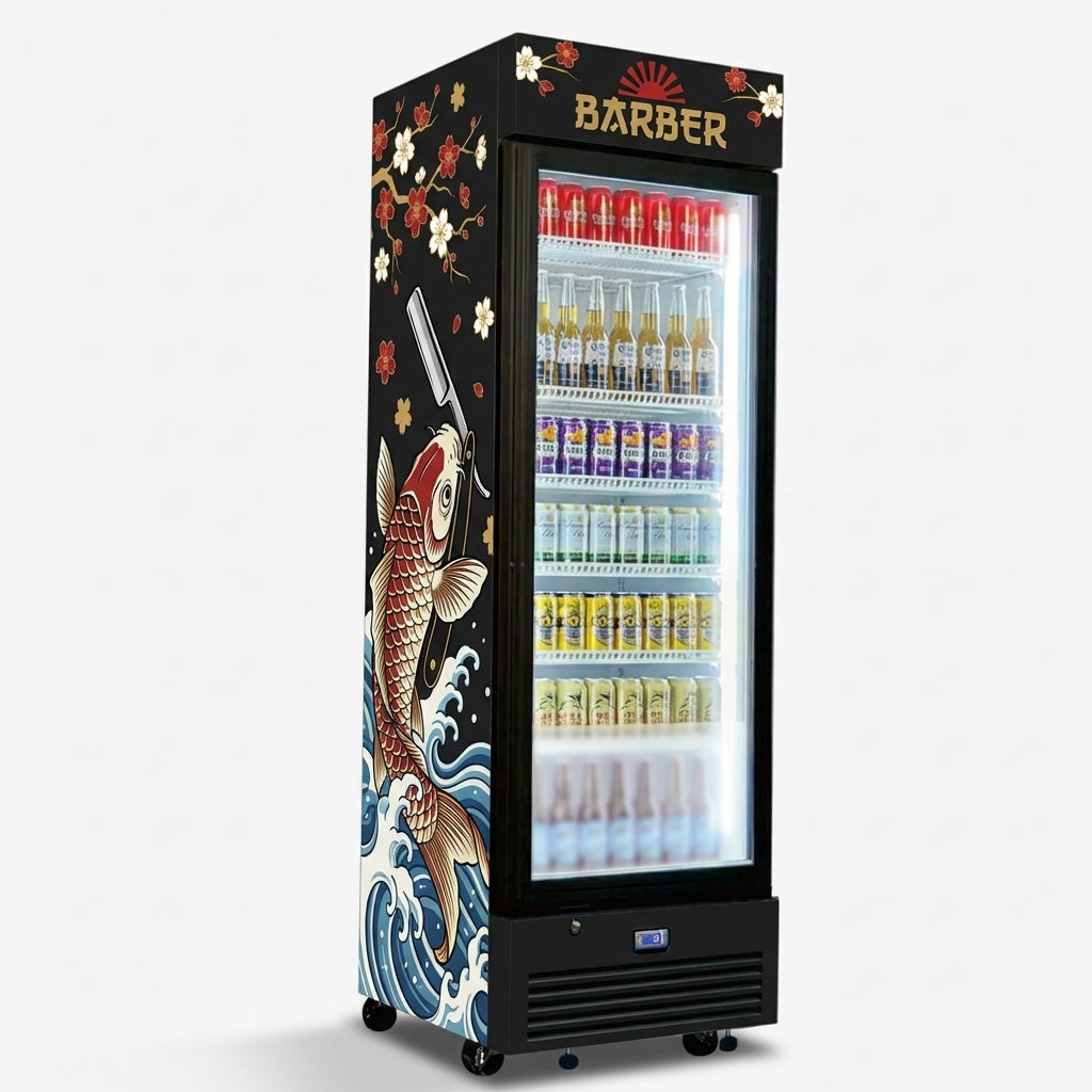 Custom Barber Bar Fridge | 370L Glass Door – KING CAVE