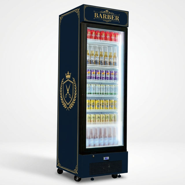 Midnight Crest Barber Fridge Wrap