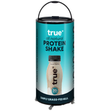 Custom Branded Bar Fridge | 65L Party Tube — branded example: barrel - True Protein Shake - Custom Branded Fridge