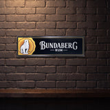 BUNDABERG RUM EMBOSSED METAL SIGN 800 X 250 MM