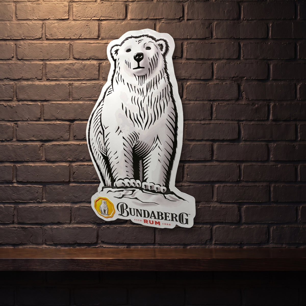 BUNDY BEAR PREMIUM QUALITY EMBOSSED METAL SIGN APPROX 850MM X 500 MM