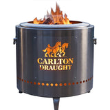 Carlton Draught stainless steel dual-skin fire pit - licensed cut-out panel