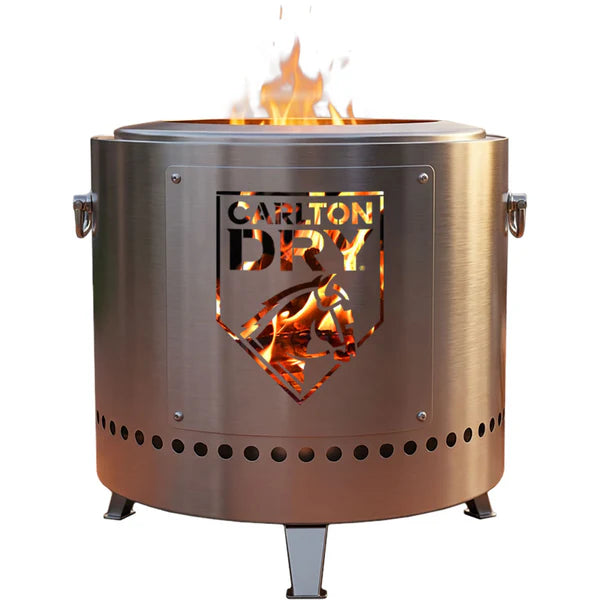 Carlton Dry stainless steel dual-skin fire pit - licensed cut-out panel