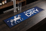 Carlton Dry Premium Rubber-Backed Bar Mat Runner on a bar top