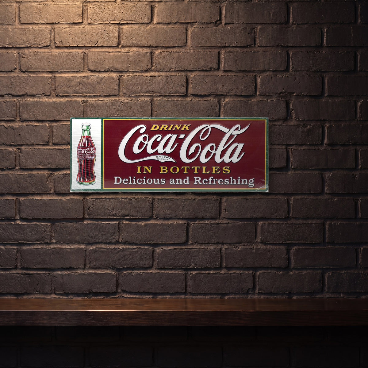 COCA COLA EMBOSSED METAL SIGN 700 X 250 MM