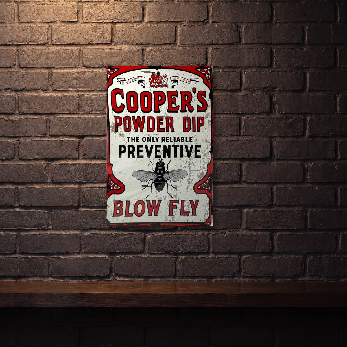 COOPERS POWDER DIP 600 MM X 400 MM METAL SIGN