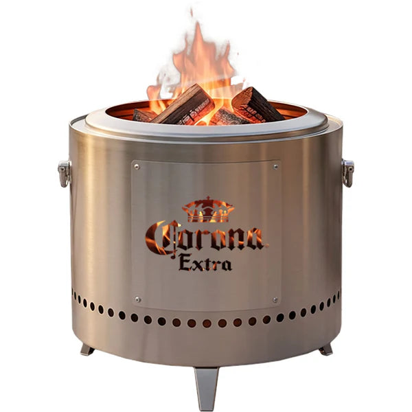 Corona stainless steel dual-skin fire pit - licensed cut-out panel