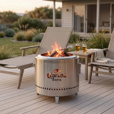 Corona fire pit on an outdoor deck
