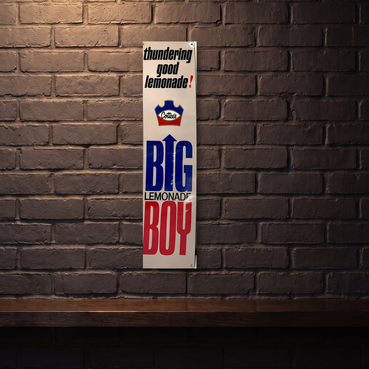 COTTEE'S BIG BOY LEMONADE 800 X 200 MM METAL SIGN