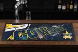 North Queensland Cowboys NRL Premium Rubber-Backed Bar Mat Runner on a bar top