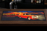 1971 Ford XY Falcon GT Panel Van Premium Rubber Bar Mat Runner on a bar top