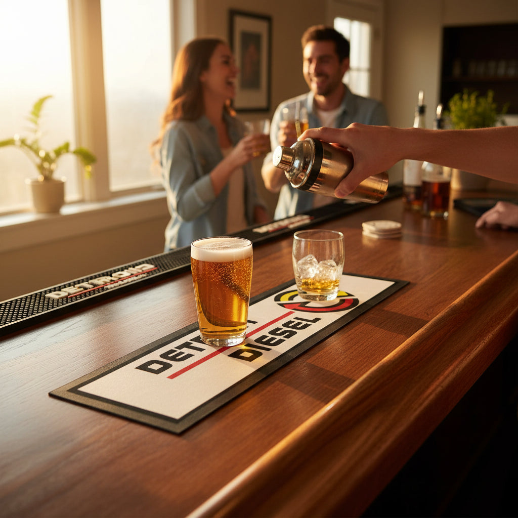 Detroit Diesel Premium Rubber-Backed Bar Mat Runner lifestyle image