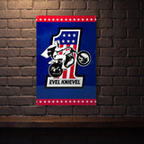 EVEL KNIEVEL HUGE 810 MM X 555 MM METAL SIGN