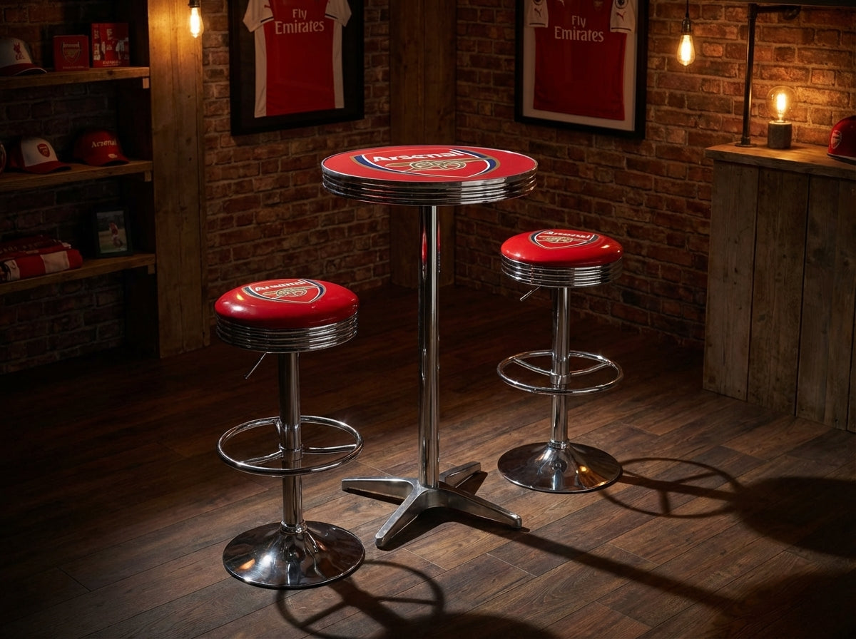 Arsenal FC Bar Table & Bar Stool Set