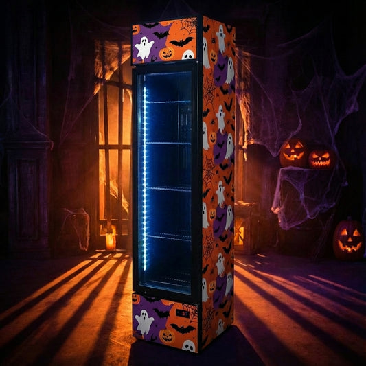 160L Slim Upright Glass Door Bar Fridge – Schmick SS-P160FA - Add Your Logo