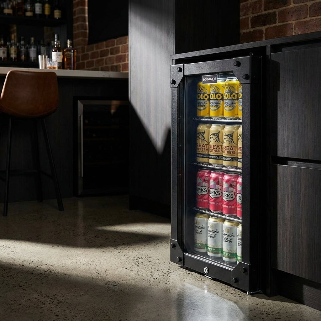 Schmick HUS-SC70-B-X bar fridge - angle view