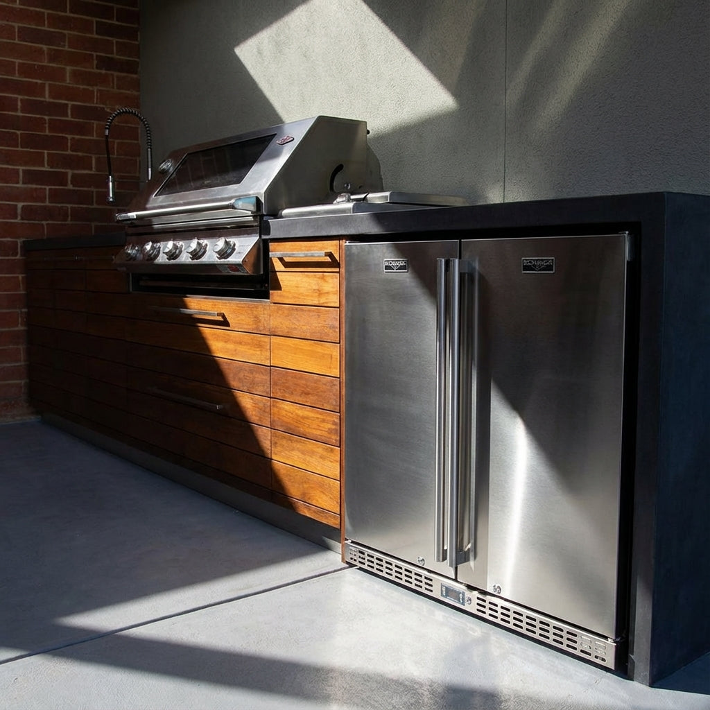 Schmick - SK246-SD – Twin Door Solid Stainless Steel Bar Fridge – 257 Litres