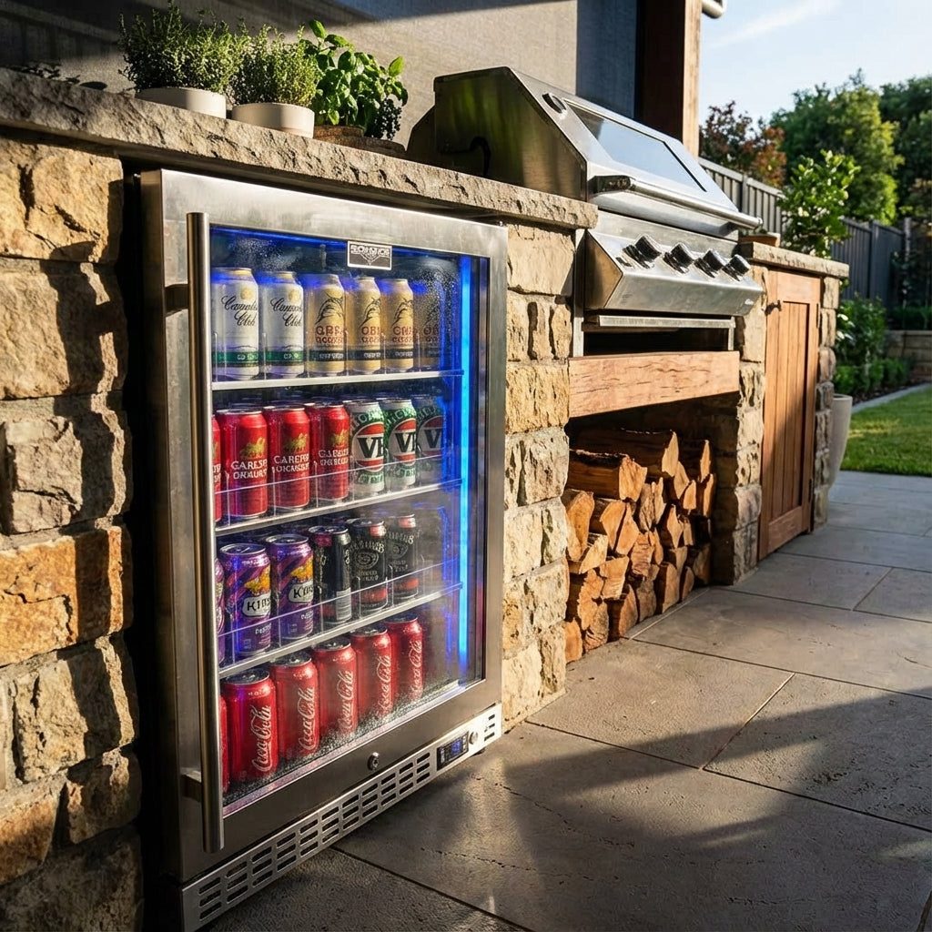 Schmick 164L Quiet Under-Bench Bar Fridge with Gravity Roller - SK156R-RS